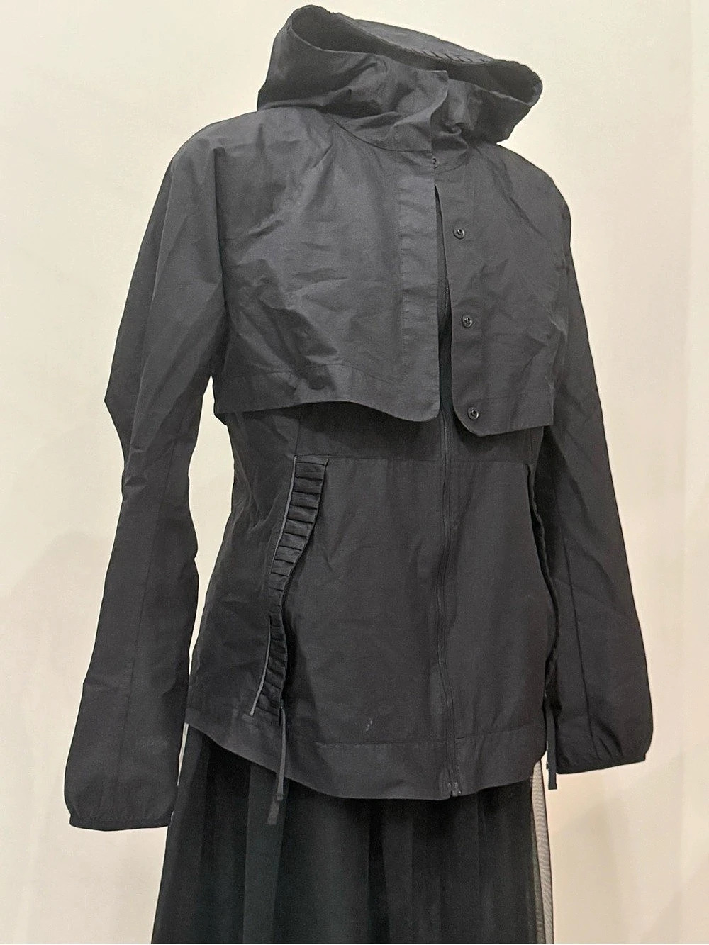 lululemon Definitely Raining Jacket Black Hooded Utility Jacket Small